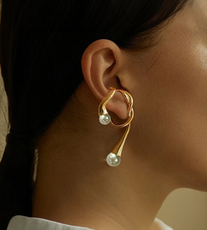 Ear Cuff Sarmaşık İnci Küpe